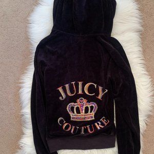 Juicy Couture Black suede Sweater Zip Up